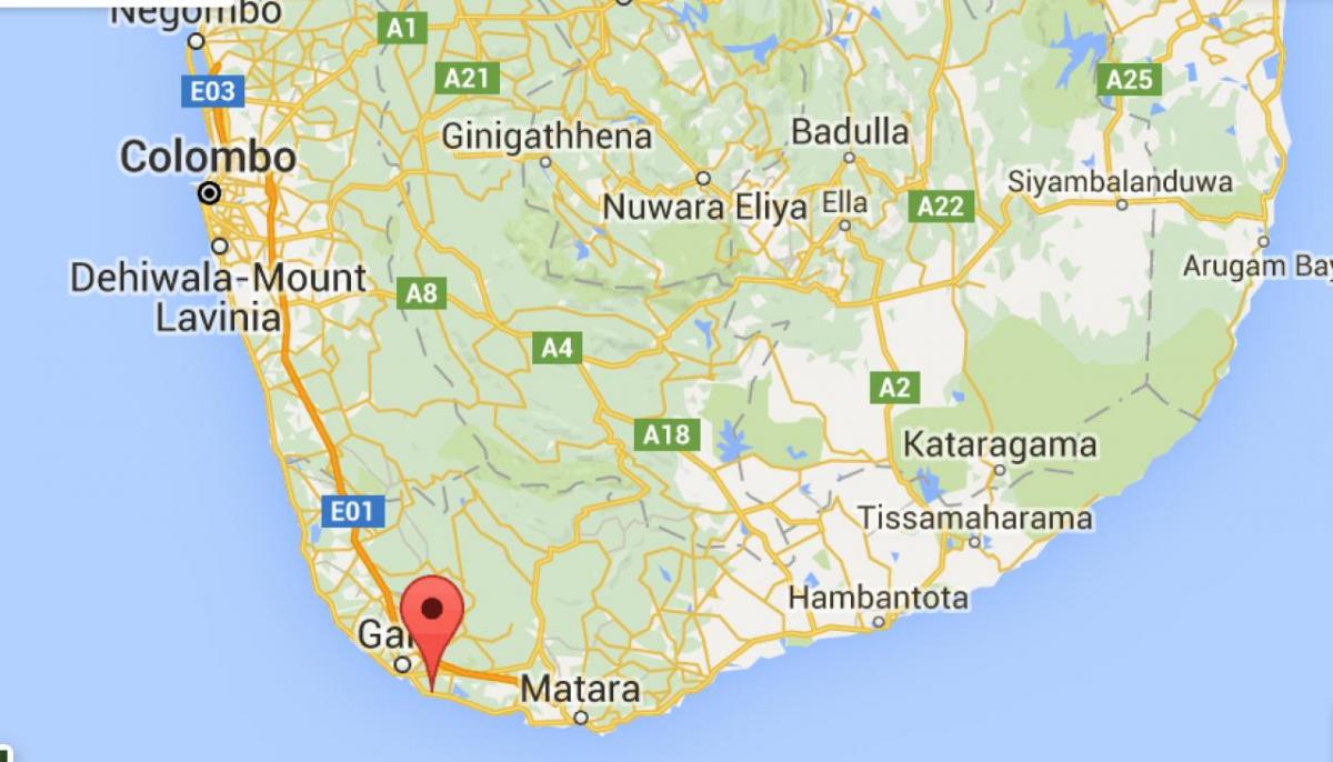  peta selatan barat Sri Lanka