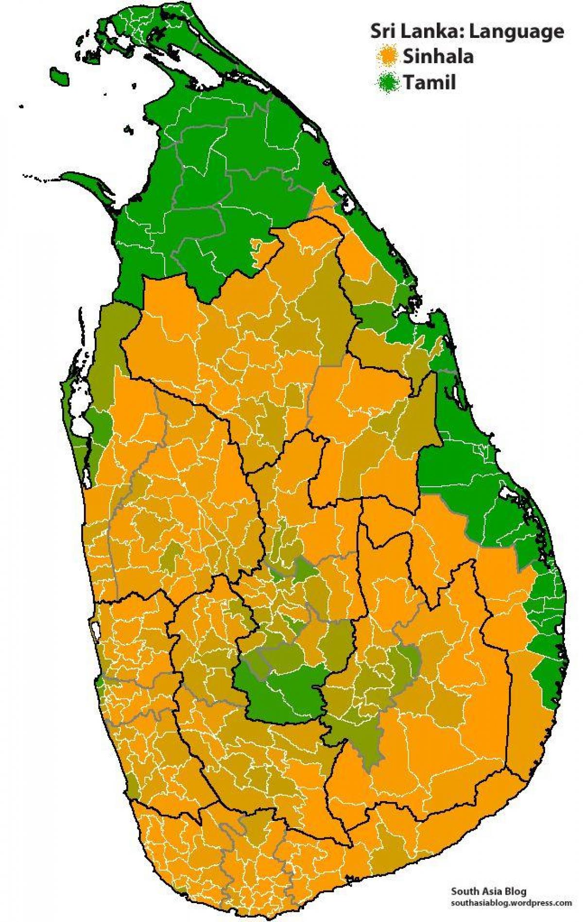 peta Sri Lanka bahasa