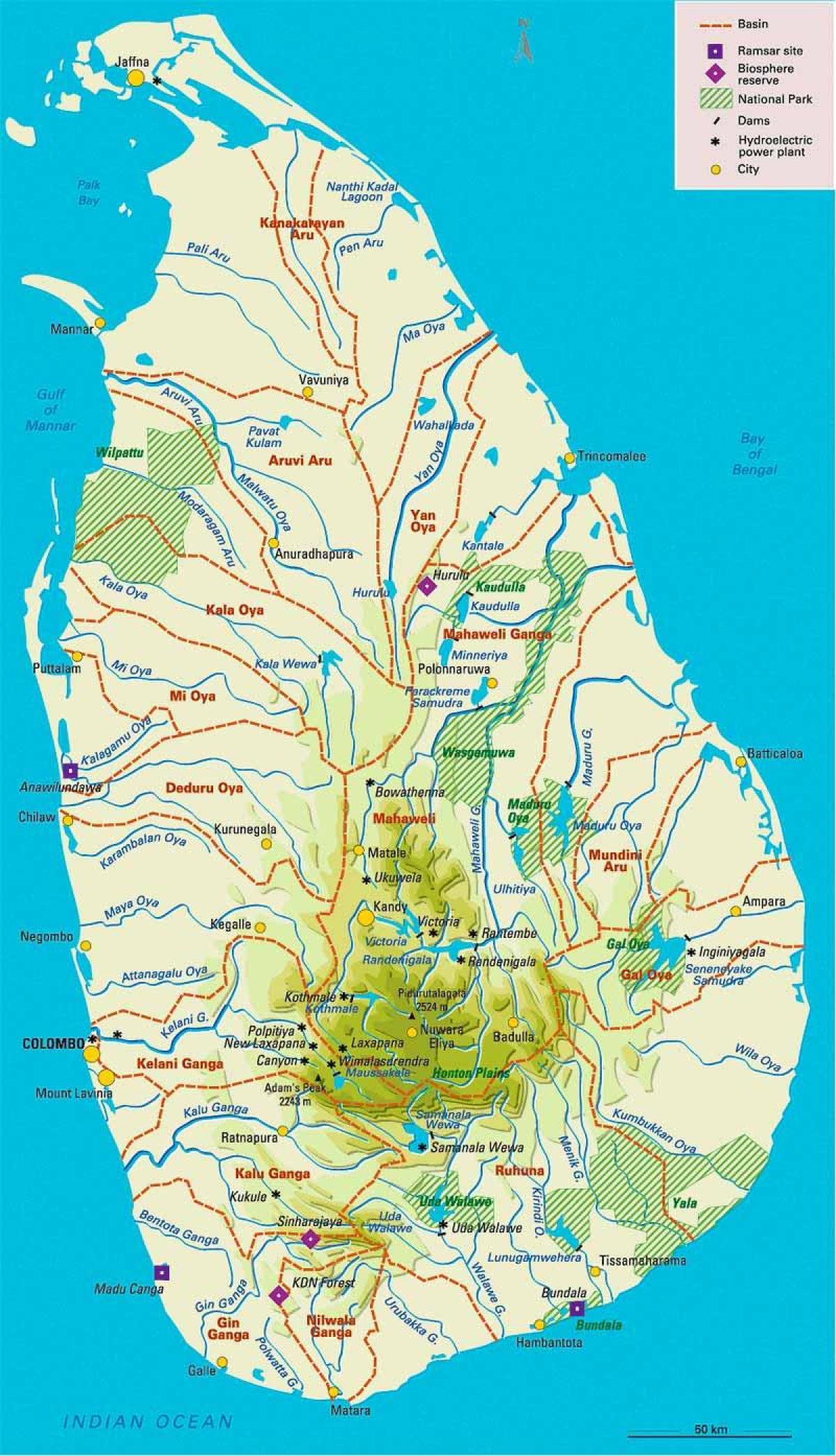 peta Sri Lanka geografi