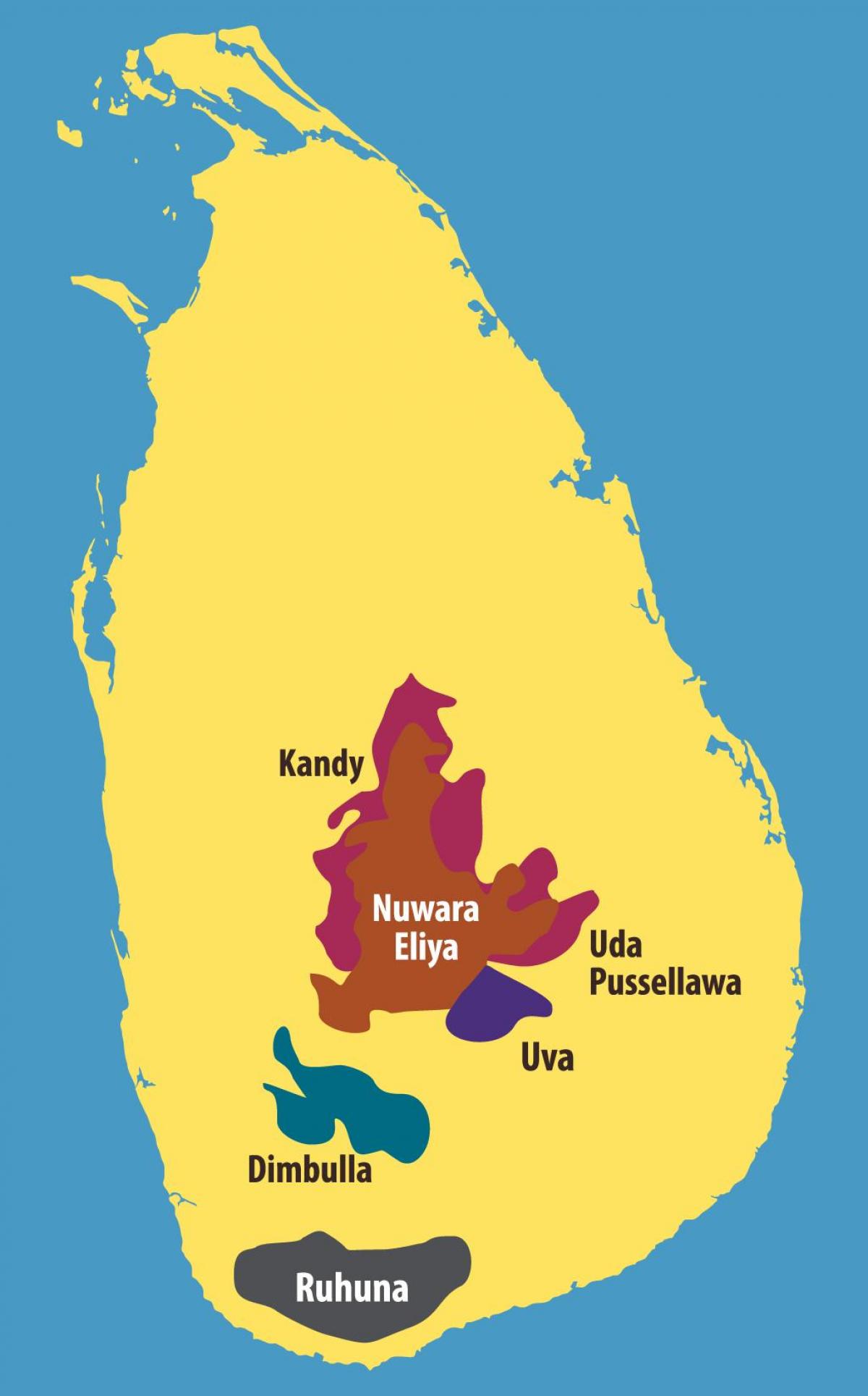 peta Sri Lanka ladang teh