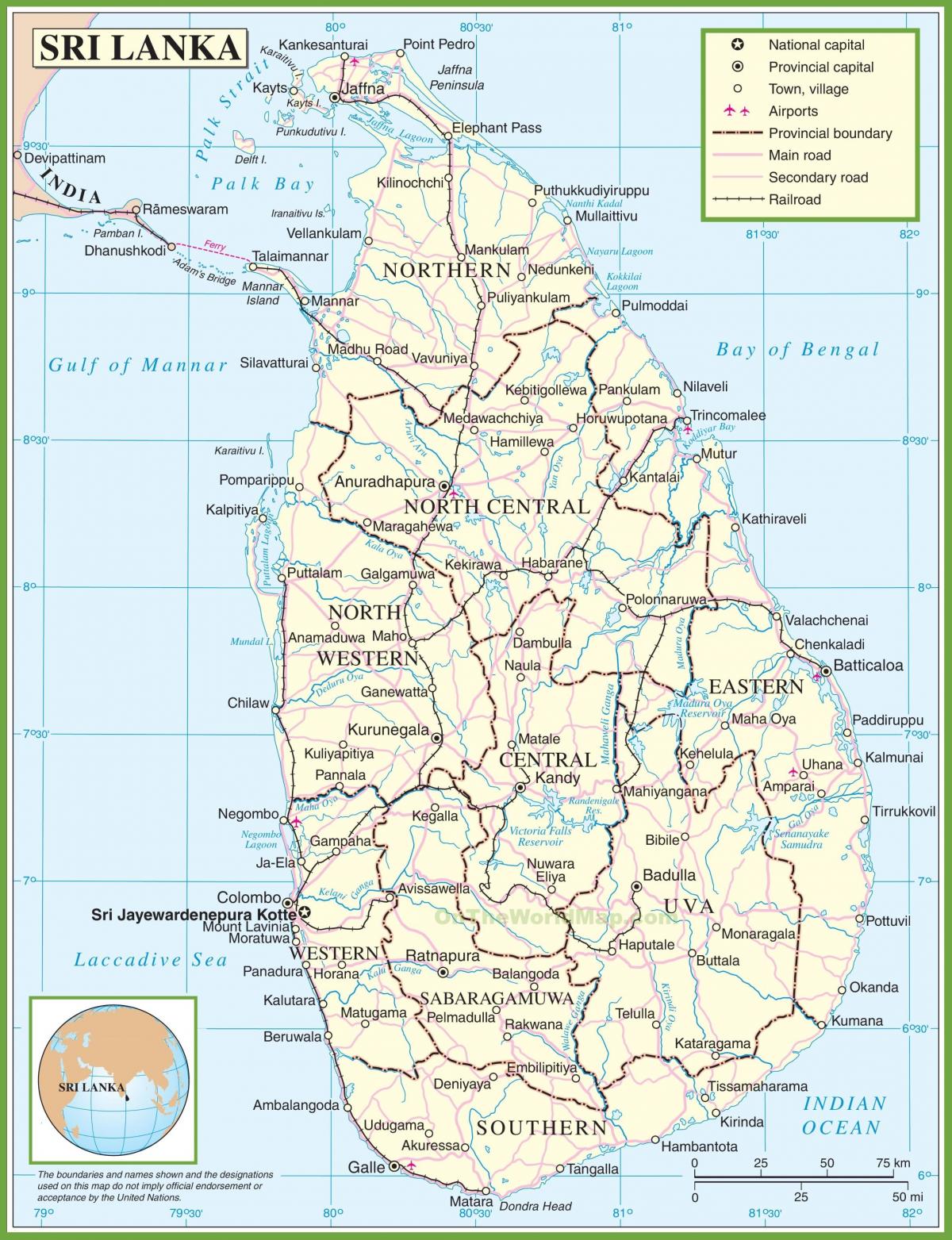 peta Sri Lanka politik