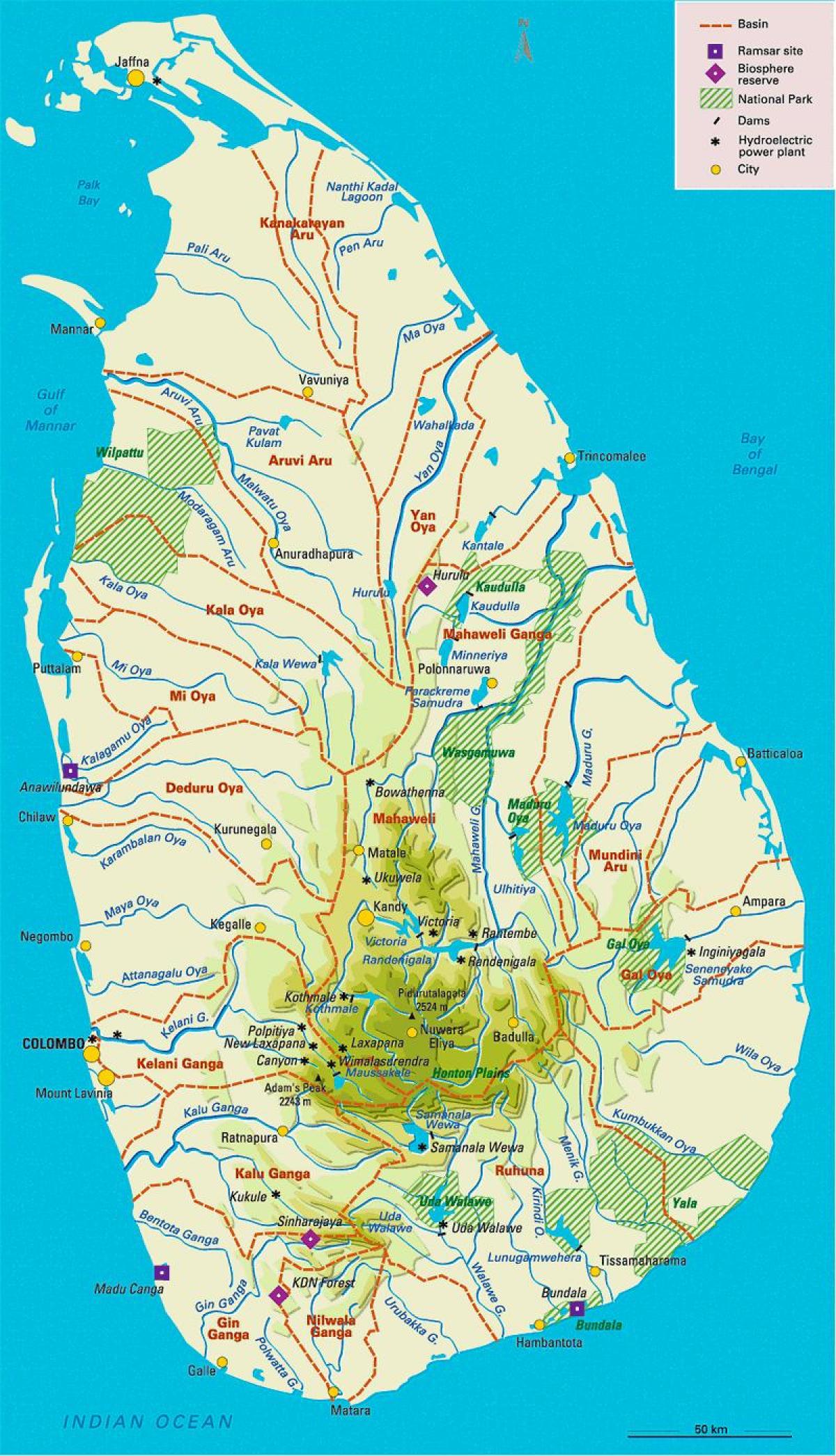 Sri Lanka sungai peta di tamil