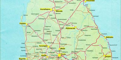 Peta Sri Lanka peta dengan jarak