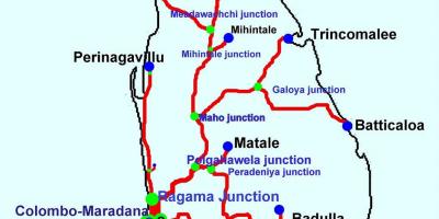 Kereta api di Sri Lanka peta