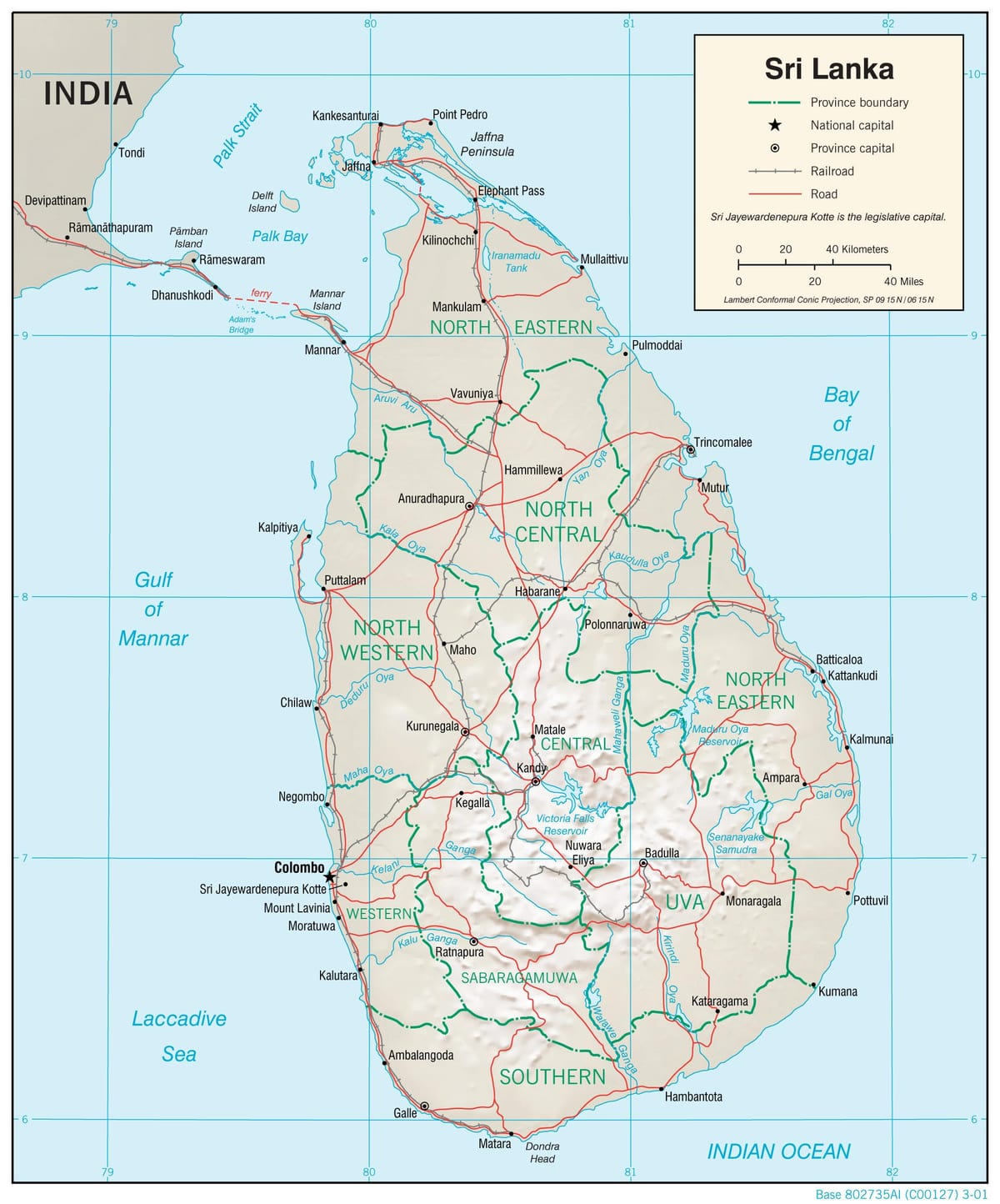peta navigasi peta Sri Lanka