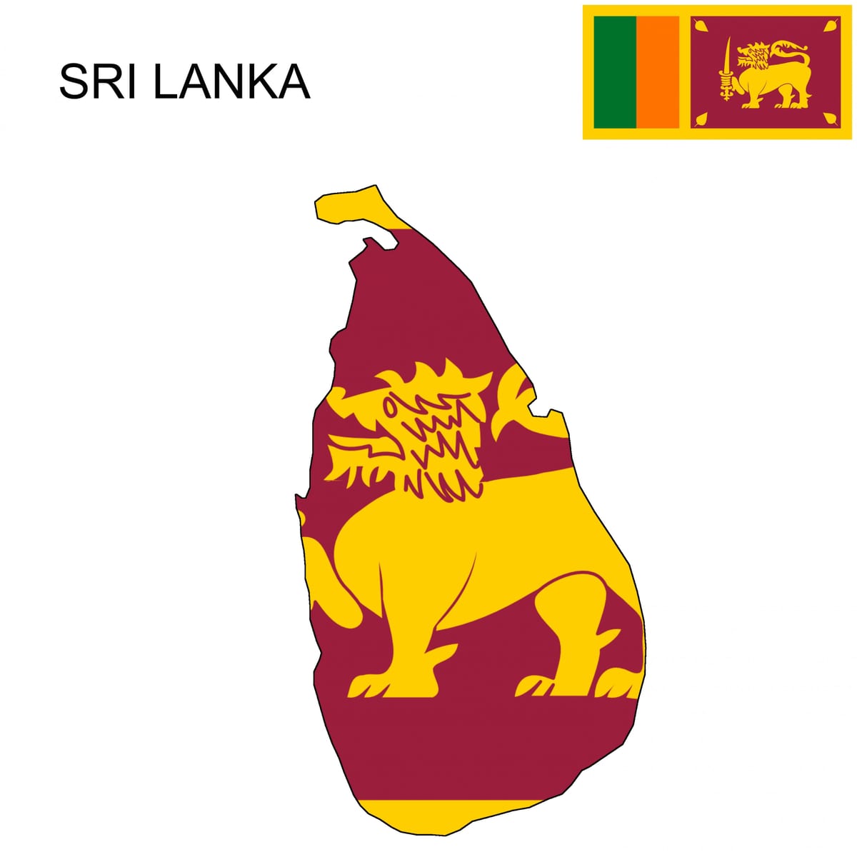 peta Sri Lanka bendera