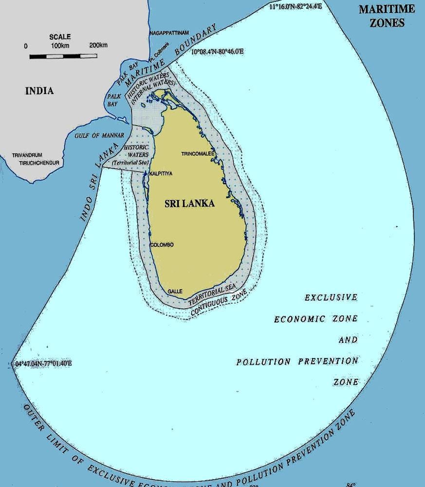 peta Sri Lanka laut