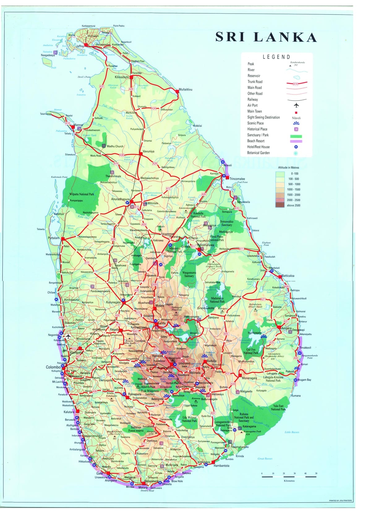 peta Sri Lanka pengangkutan