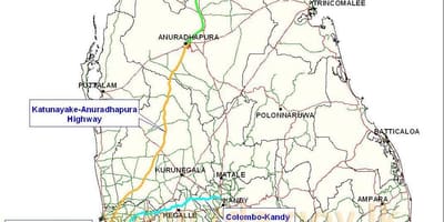 Peta Sri Lanka lebuhraya