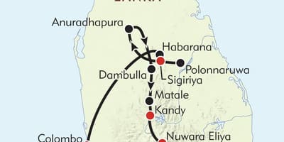 Peta Sri Lanka jadual