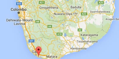 Sri Lanka pantai selatan peta