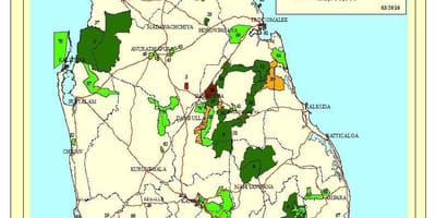 Taman nasional Sri Lanka peta
